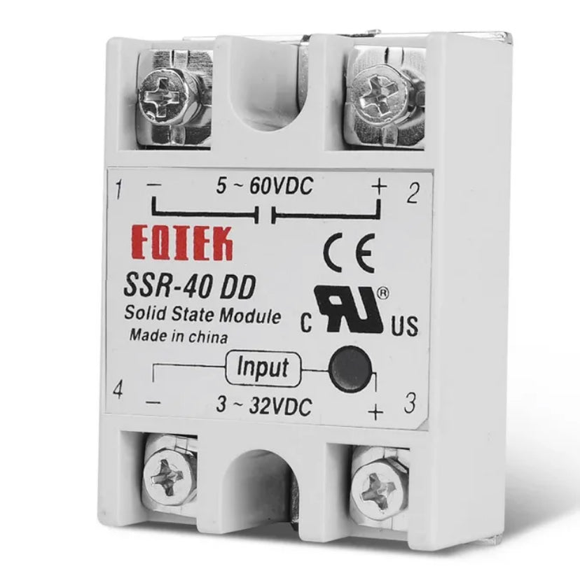 SSR-40DD 40A Solid State Module Relay DC-DC Single Phase SSR 3-32V DC TO 5-60V DC 40A Load 40DD