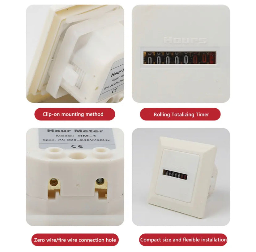 AC220-240V Timer function Electronic Hermetic Counter Digital 0-99999.9 Hour Meter Gauge 0.3W 50Hz Industrial Standard