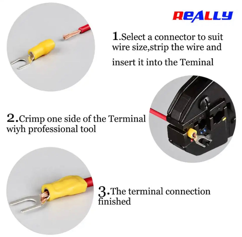(4mm U type) SV5.5-4 Yellow Furcate terminals Cable Wire Connector 12~10AWG Yellow Furcate Fork Spade Crimp Terminals SV5-6 SV