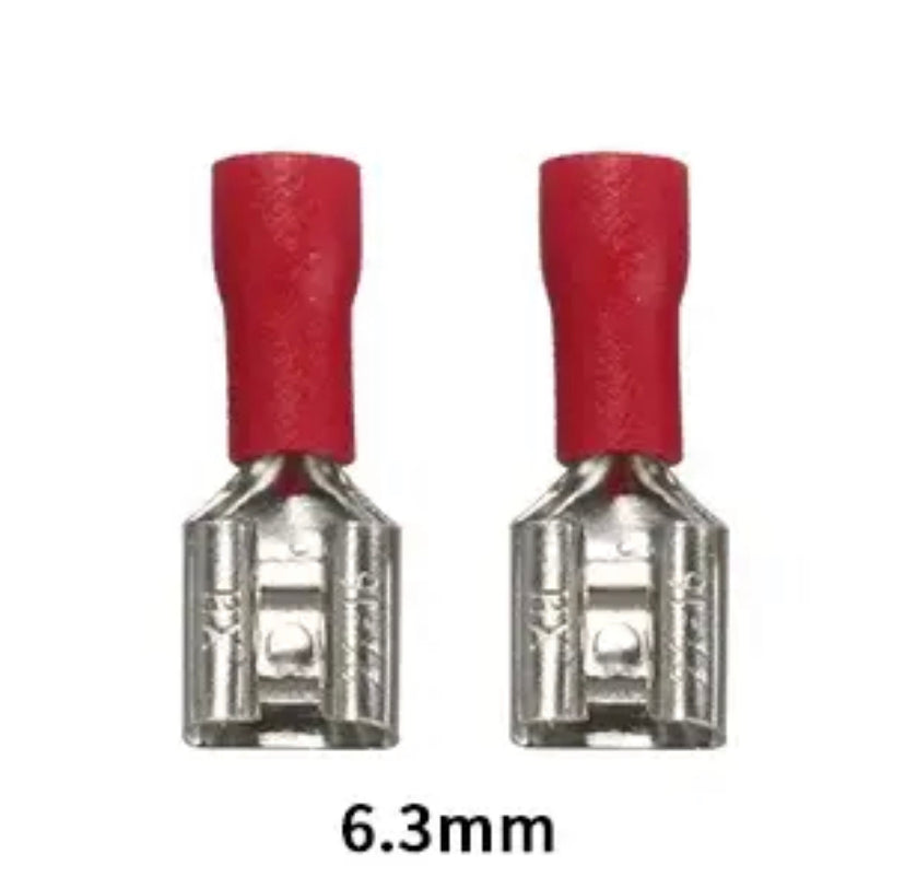 Insulated Female Crimping Terminals 6.3mm Seal Spade Electrical Wire Connector Wiring Cable Plug