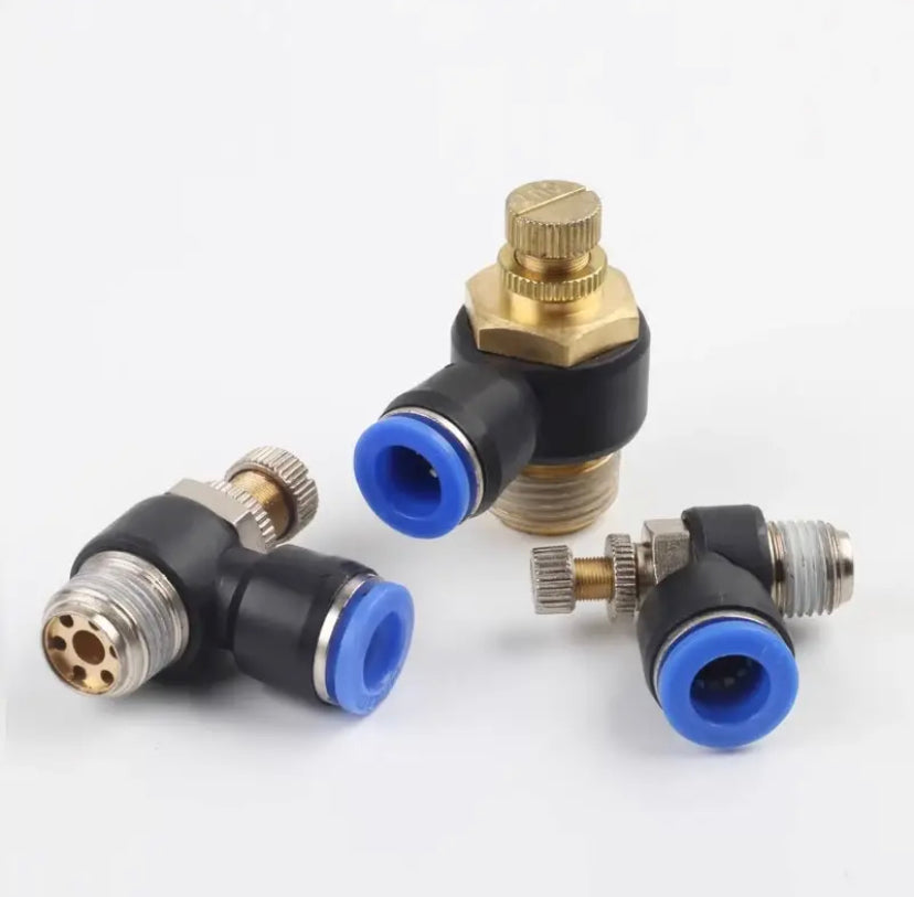 SL Model Quick Connections Pneumatic couplings Throttle Valve 1/8" 1/4" 3/8" 1/2" M5 4 6 8 10 12mm Hose Tube adjustable