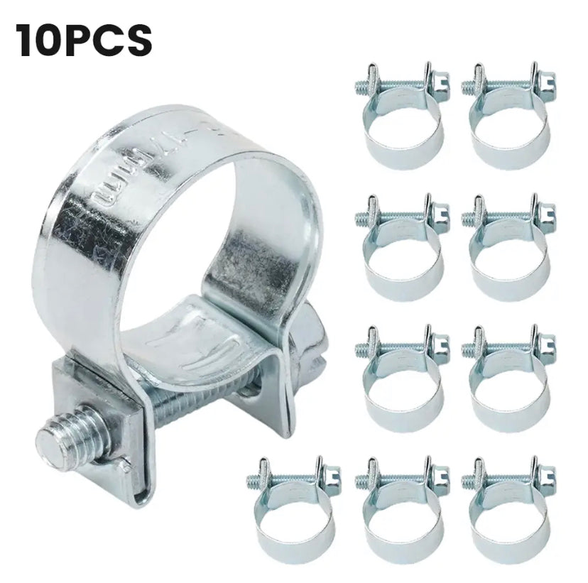 10pcs Fuel Line Jubilee Hose Clips Clamp Diesel Petrol Pipe Coolant Radiator Carbon Steel Galvanized Pipe Fittings Fixing Clamp