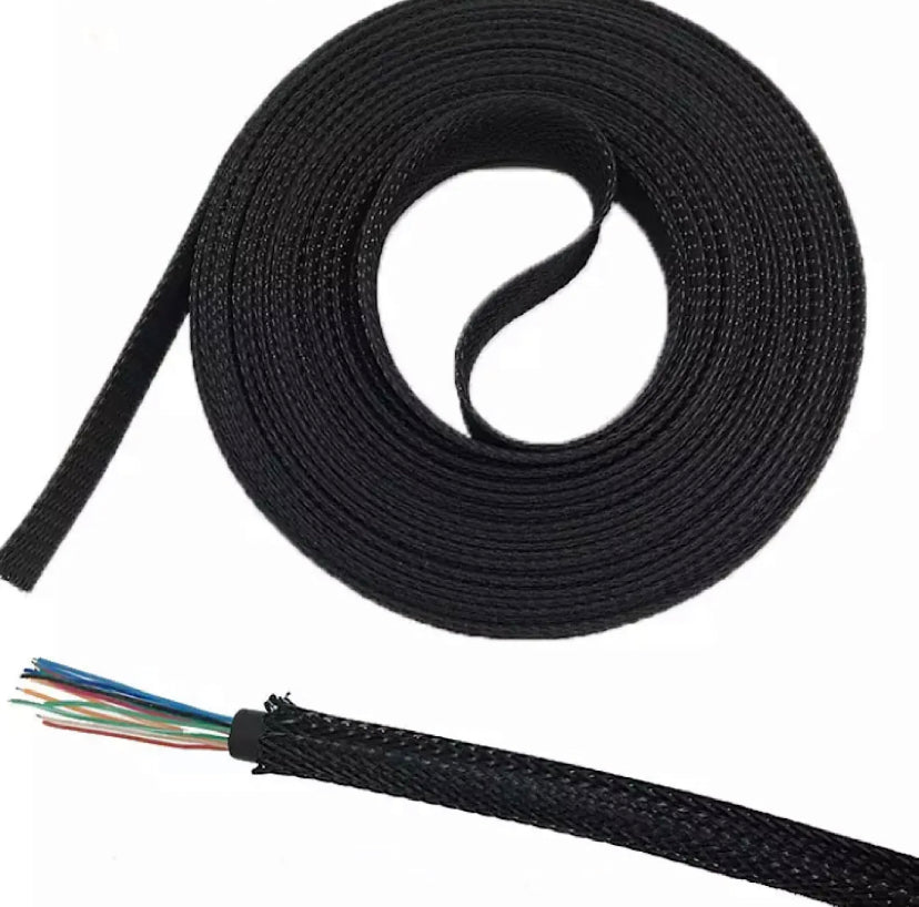 4mm-35mm black snakeskin mesh sleeve wire protective cover pet telescopic protective cover