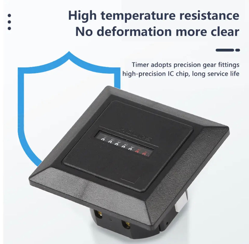AC220-240V Timer function Electronic Hermetic Counter Digital 0-99999.9 Hour Meter Gauge 0.3W 50Hz Industrial Standard