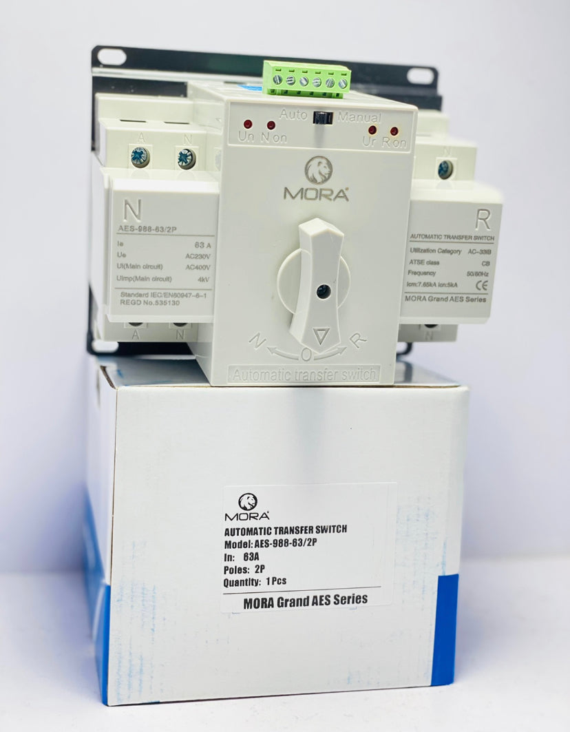 2p ATS 63A Generator PV ATS Controller Automatic Transfer Switch Dual Power Changeover Switch