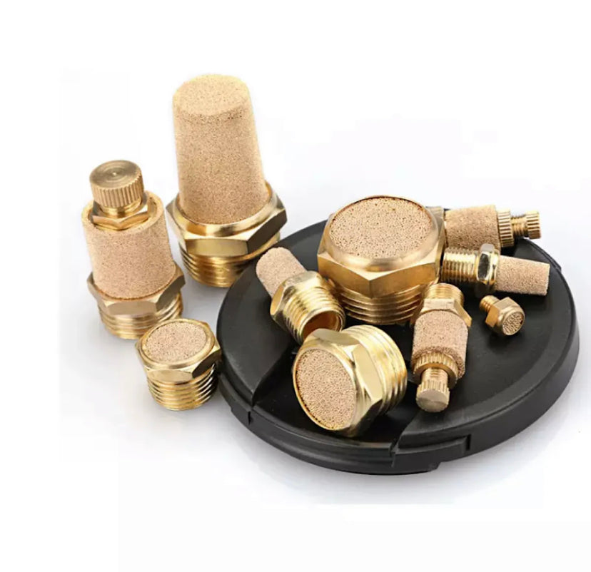 Brass Pneumatic Exhaust Muffler Sliencer 1/4 1/8 3/8 1/2 BSP Male Pneumatic Air Silencer Fittings Noise Filter Reducer