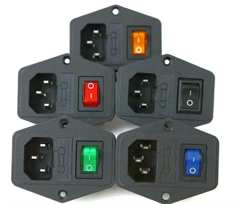 1pcs with 10A fuse ! 3pin power socket with Rocker Switch ac socket Terminal Power Socket with Fuse Holder Connector