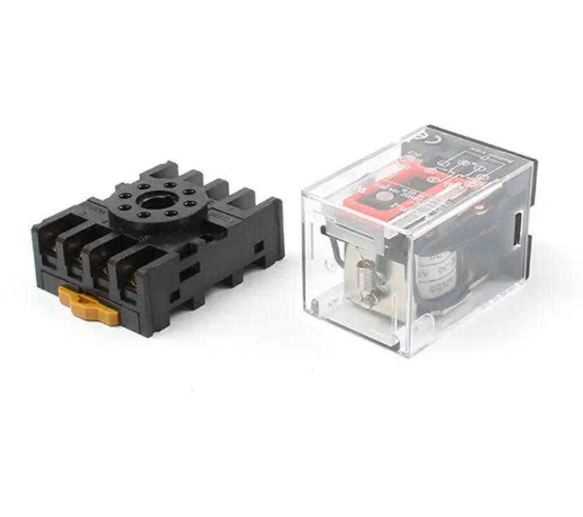 Intermediate relay MK2P-I MK2P small electromagnetic relay with socket base 8PIN PF083A DC12V DC24V AC110V AC220V - gravax.store