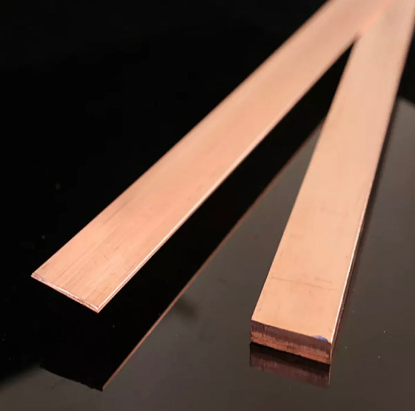 T2 copper bar flat square conductive ground Purple copper plate bus bar Model Maker DIY Material 2/4/5/8x20mm