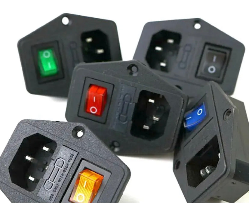 1pcs with 10A fuse ! 3pin power socket with Rocker Switch ac socket Terminal Power Socket with Fuse Holder Connector