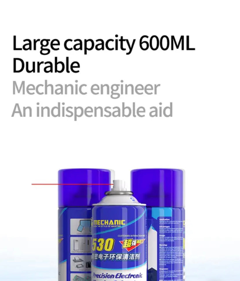 MECHANIC OFFICIAL New 530 Cleaning Agent Blue Spray Liquid Dust Remover Oil Cleaning For Mobile Phone Repair Cleaning
