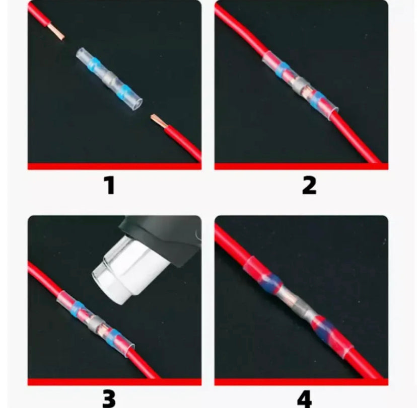 10pcs Waterproof Solder Seal Heat Shrink Wire Connectors Terminals Electrical Copper with Soldering Thermal Casing