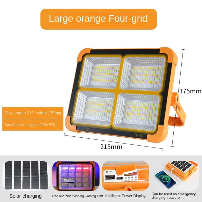 LED Solar Floodlight Rechargeable 500W Emergency Lighting Outdoor Camping Portable Light Waterproof Searchlight Hot - gravax.store