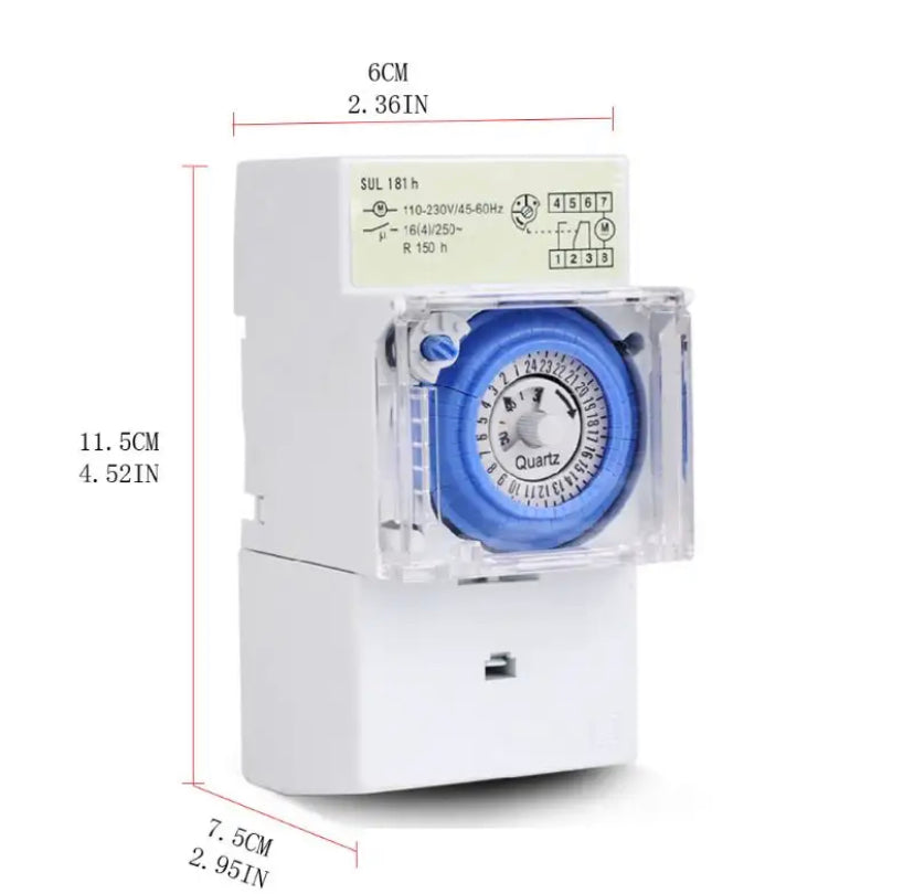 SUL181H 24 Hours Analog Mechanical Timer Manual/Auto Controller for Time for Office Power Auto Control Compact