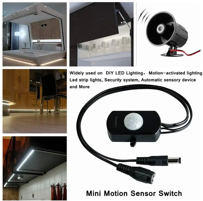 Motion Sensor Light Switch 12V PIR Sensor 24V 5V Movement Detector Timer Infrared Automatic Switch ON OFF Switch Light Outdoor