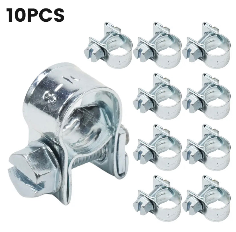 10pcs Fuel Line Jubilee Hose Clips Clamp Diesel Petrol Pipe Coolant Radiator Carbon Steel Galvanized Pipe Fittings Fixing Clamp