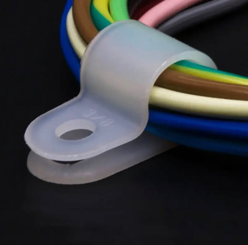 PA66 Nylon Wire Fixing Clip R-type Wire Clip U-type Wire Card UC Wire Buckle Wall Cable Management Wiring Routing Fixing Button