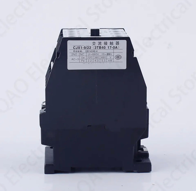 CJX1-9/22 3TB40 AC contactor DIN Rail Mounted 2NO 2NC 24V/36V/48V/110V/127V/220V/380V 9A 50HZ/60HZ