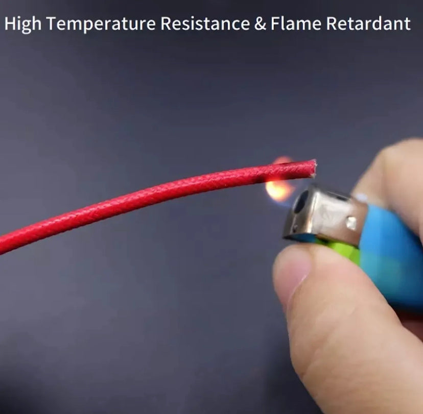 5meter Heat Resistant Wire High Temperature Silicone Wire 300°C Fiberglass Braided Insulated Warm Floor Heat Element Copper Cable