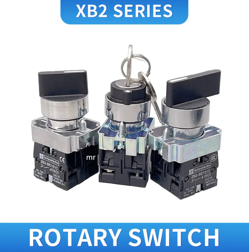 XB2 Selector knob switch 1NO /2NO 2/3 position self locking / self reset selector Knob switch 22mm