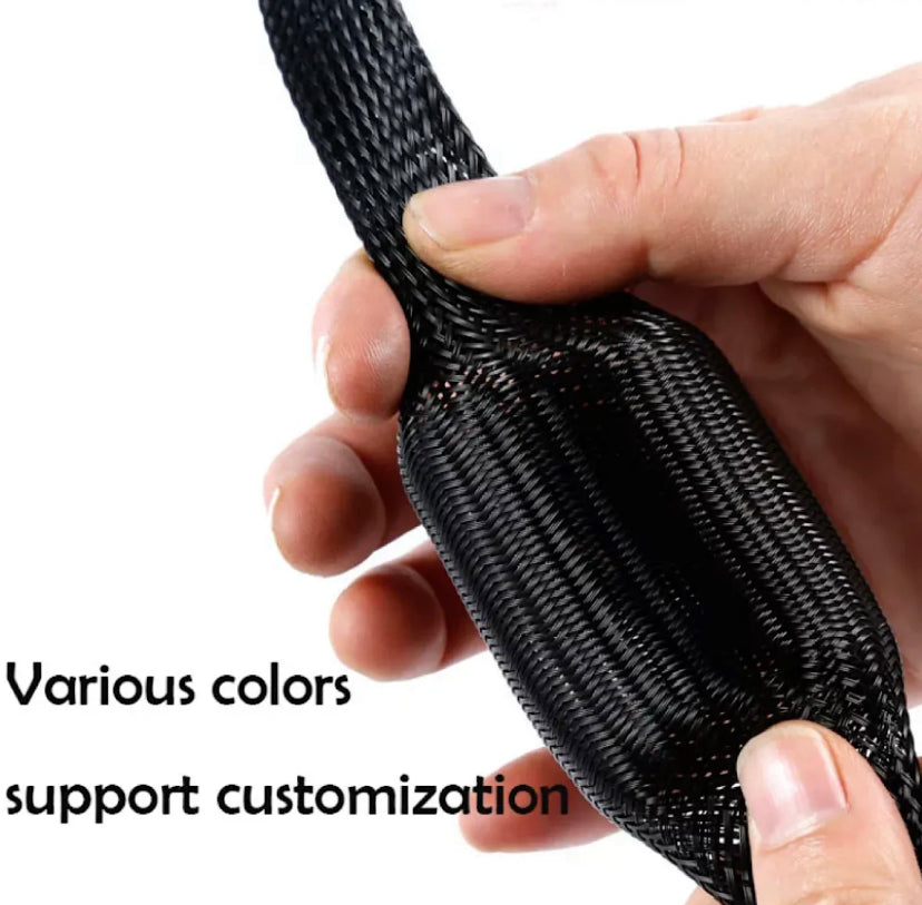 4mm-35mm black snakeskin mesh sleeve wire protective cover pet telescopic protective cover