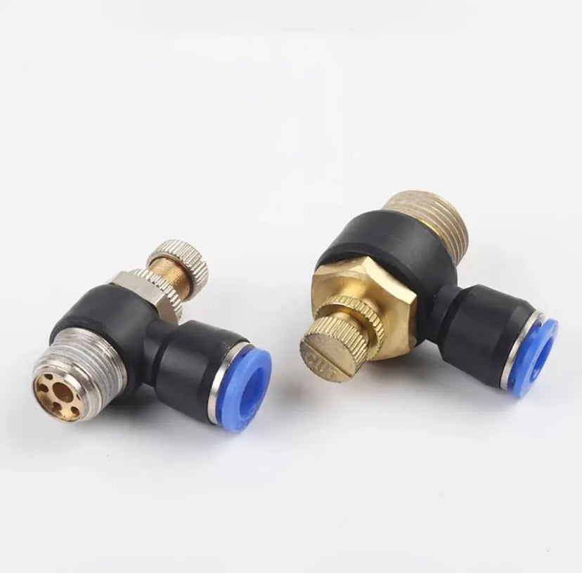 SL Model Quick Connections Pneumatic couplings Throttle Valve 1/8" 1/4" 3/8" 1/2" M5 4 6 8 10 12mm Hose Tube adjustable