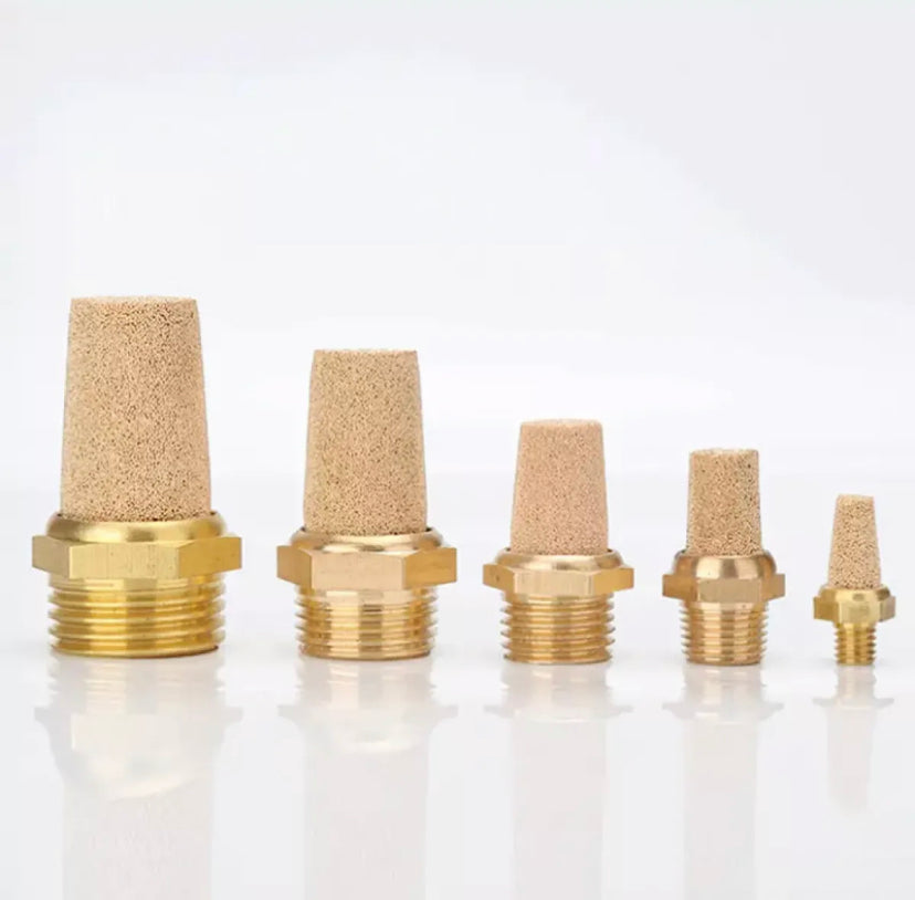 Brass Pneumatic Exhaust Muffler Sliencer 1/4 1/8 3/8 1/2 BSP Male Pneumatic Air Silencer Fittings Noise Filter Reducer