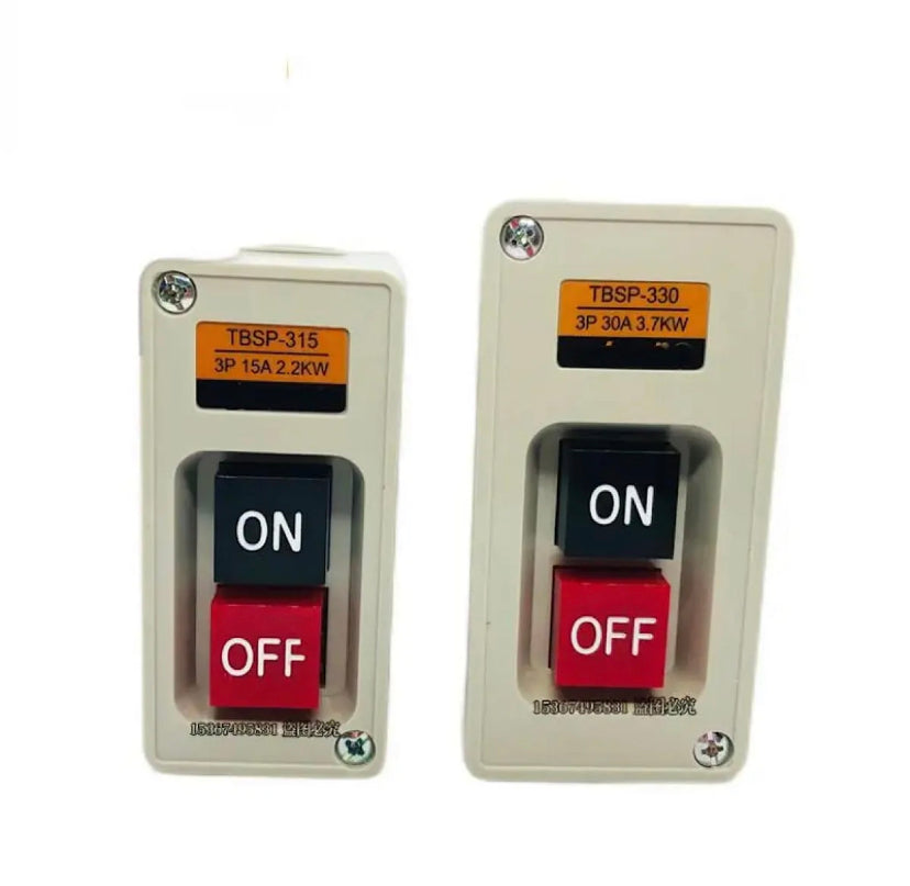 TBSP-315 TBSP-330 3 Phase 2.2KW 15A 3.7KW 30A Plastic Power Push Button Pushbutton Control on-off Switch Panel