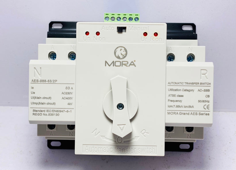 2p ATS 63A Generator PV ATS Controller Automatic Transfer Switch Dual Power Changeover Switch