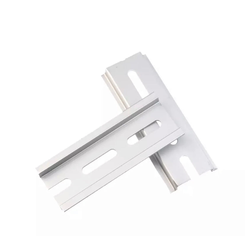 1 Pcs 35mm-500mm Iron Aluminium Slotted Din Rail For Circuit Breaker Mounting C45 Guide Rail Terminal Connector Installation Track 0.9mm