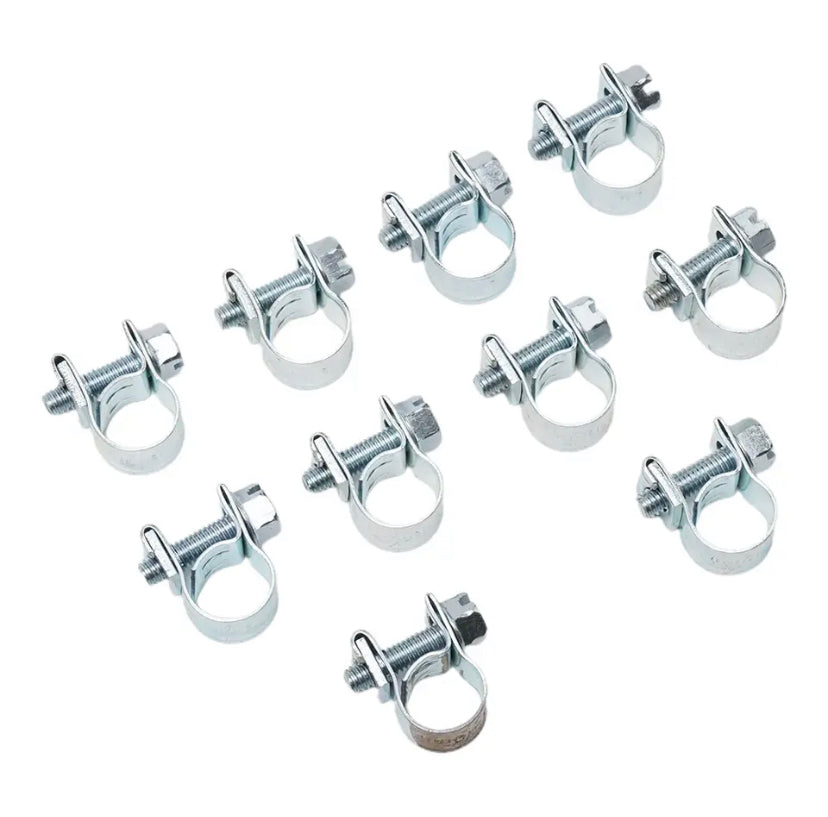 10pcs Fuel Line Jubilee Hose Clips Clamp Diesel Petrol Pipe Coolant Radiator Carbon Steel Galvanized Pipe Fittings Fixing Clamp
