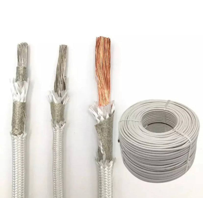 5meter Heat Resistant Wire High Temperature Silicone Wire 300°C Fiberglass Braided Insulated Warm Floor Heat Element Copper Cable