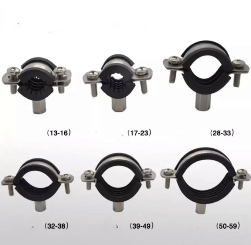 13-59mm Female Stainless Steel Pipe Clamp Bracket Support Hanger Fixed Plumbing Water