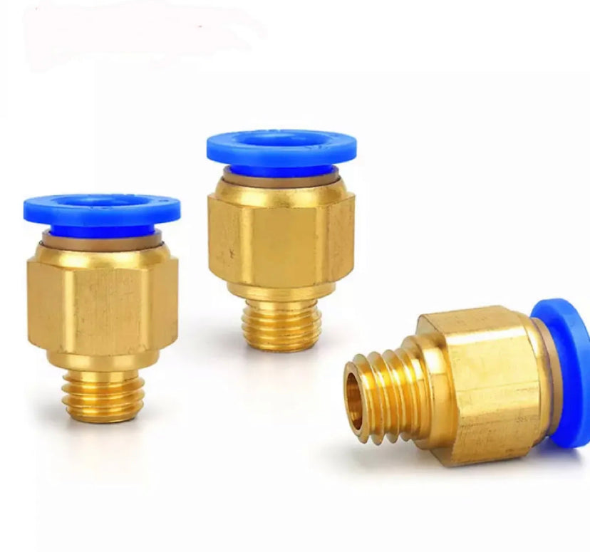 PC Air Pneumatic Fitting Quick Connector 4-m5 4-M6 4mm 6mm 8mm 10mm 12mm Male Thread 1/4 1/2 1/8 3/8 Compressed Hose Tube Pipe