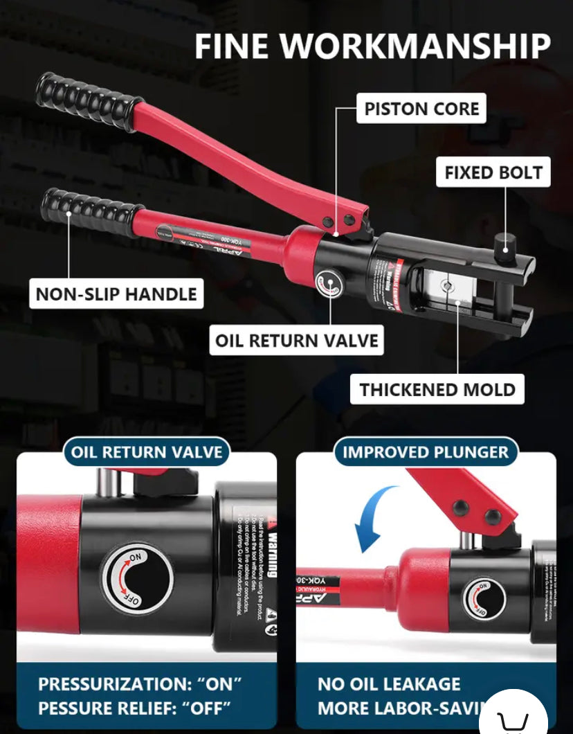 Industrial YQK-300 Manual Hydraulic Crimping Tool with Crimping Range 10-300mm2 Cable Lug Press Cable Terminal