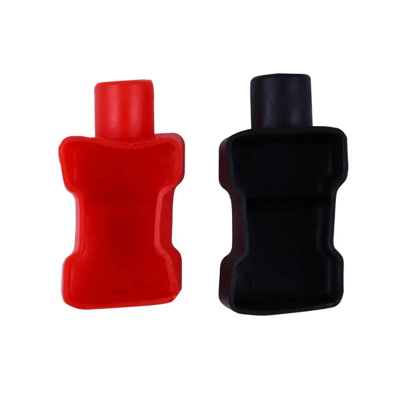 2pcs/Set Rubber Battery Terminal Cover Wear Resistant Shockproof Insulating Cap Motorcycle Truck Replacement Accessory