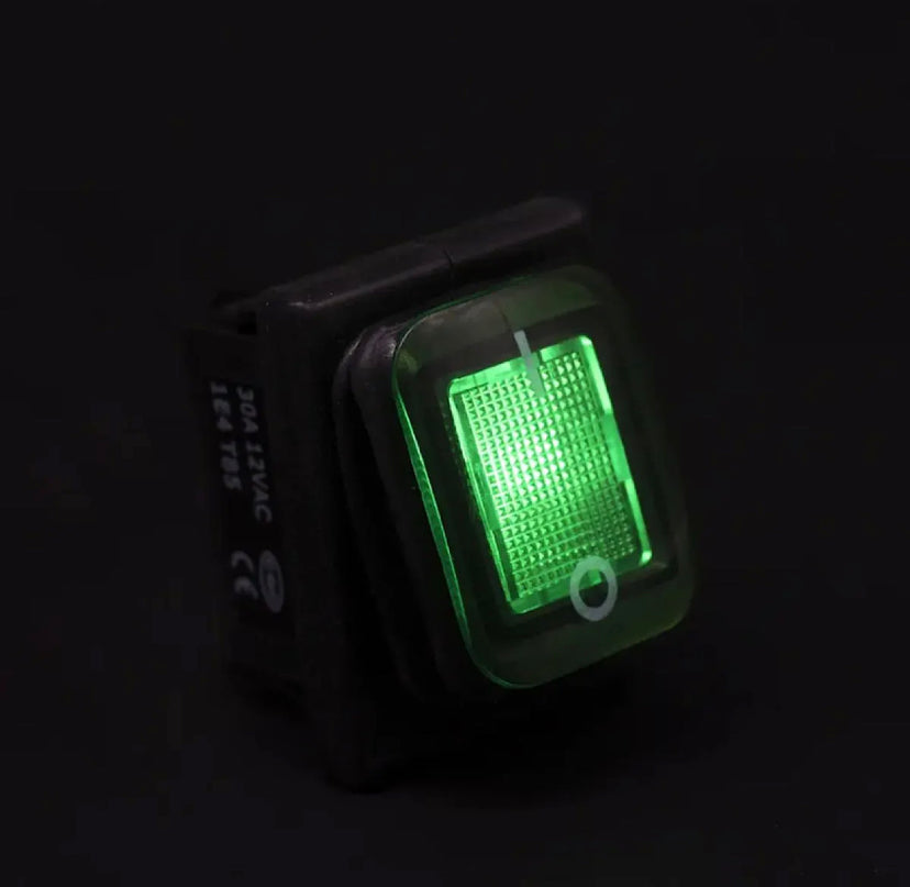Kcd4 20A / 125V 16A / 250V 4-pin DPST IP67 Sealed Waterproof And Dustproof Rocker Power Switch with LED 220V 30x22