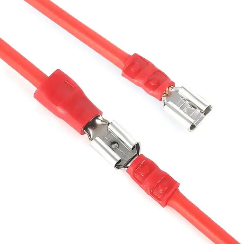 Insulated Female Crimping Terminals 6.3mm Seal Spade Electrical Wire Connector Wiring Cable Plug
