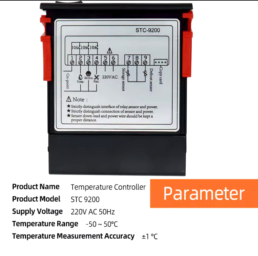 Digital Temperature Controller STC-9200 Two Relay Output Thermostat Regulator With Refrigeration Defrost Fan Alarm Function