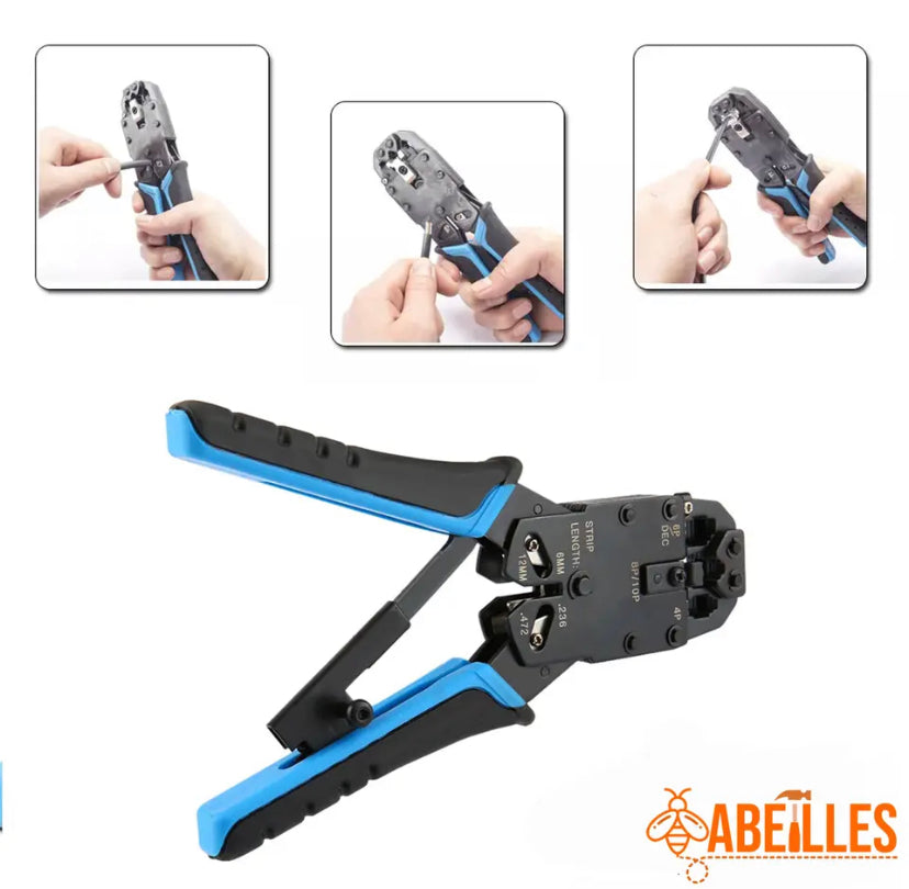 HT-200R NETWORKING CRIMPING TOOL For 4P 6P 8P 10P RJ-11/RJ-12 RJ-45