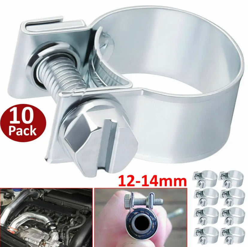 10pcs Fuel Line Jubilee Hose Clips Clamp Diesel Petrol Pipe Coolant Radiator Carbon Steel Galvanized Pipe Fittings Fixing Clamp