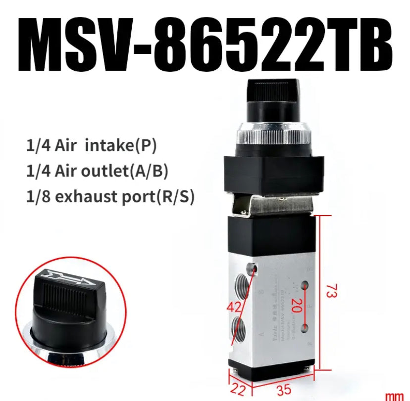 Pneumatic valve switch stroke Manual Button Valve MSV86522 Press type two position five way button MV Cylinder Mechanical valve
