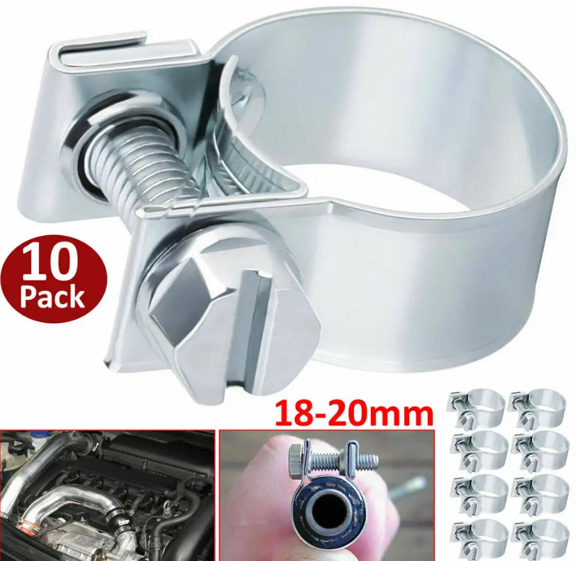 10pcs Fuel Line Jubilee Hose Clips Clamp Diesel Petrol Pipe Coolant Radiator Carbon Steel Galvanized Pipe Fittings Fixing Clamp