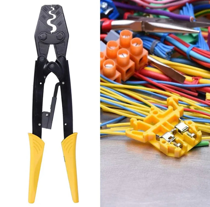 HS-38 Japanese Style Ratchet Crimping Pliers forTerminal 5.5-38mm² 10-2AWG,Hand Crimper Tools for Non Insulated Connectors