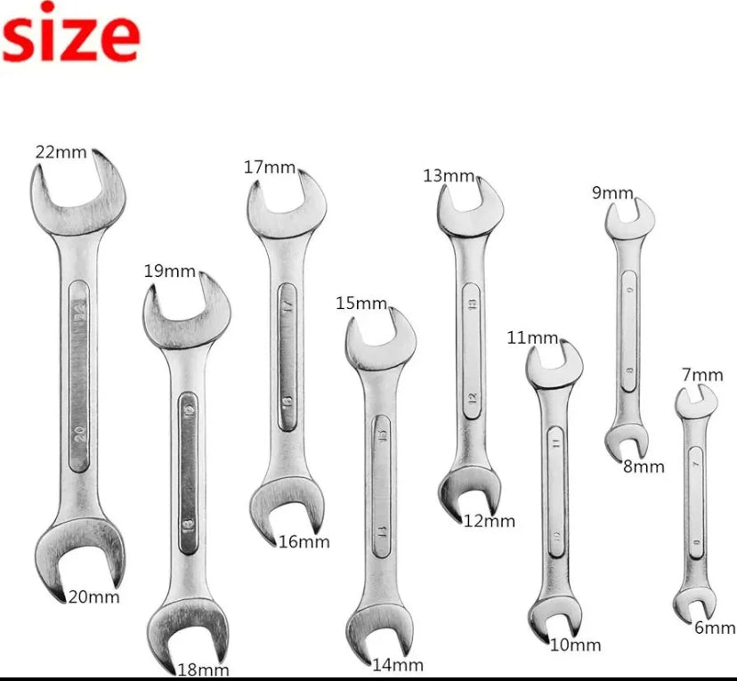 8 Pcs Double Open End Wrench Combination Set 6-22mm fix pana set Diamond leopard hardware tool wrench series 8 piece wrenchs