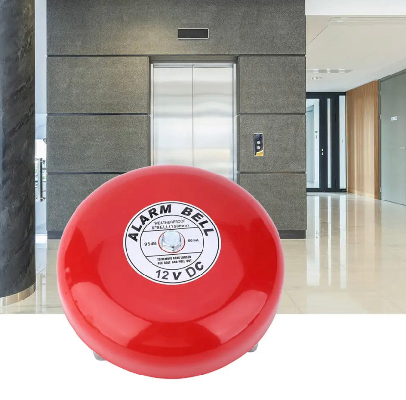 Alarm Bell AC220V 60mA 150mm 200mm 50/60Hz 95dB Red Fire Alarm Bell Industrial Building Elevator Alarm Bell
