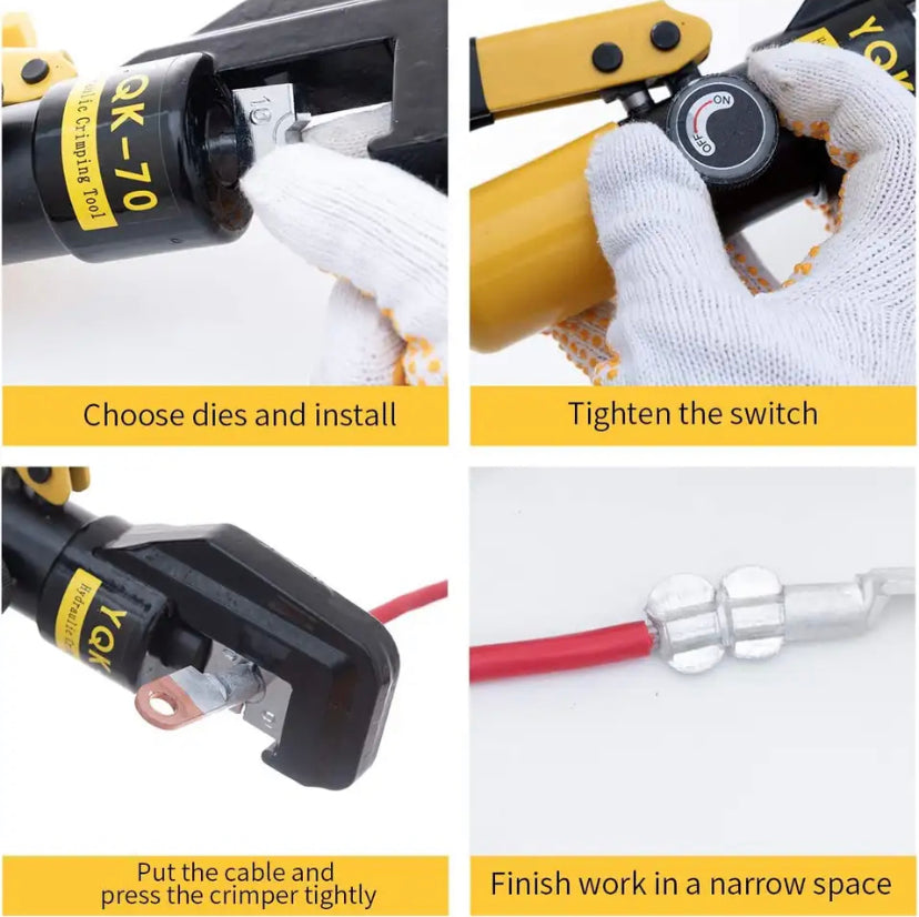 4—70mm² Hydraulic Crimping Tool YQK-70 Pressure 5-8T Household Hydraulic Pliers DIY Cable Terminal Crimping Pliers