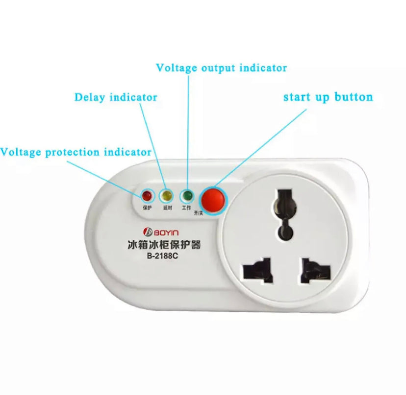 Delayed Power-on Voltage Protection Electrical Power Socket Refrigerator compressor protection socket (MUHAFIZ) 10A 250V 2500W