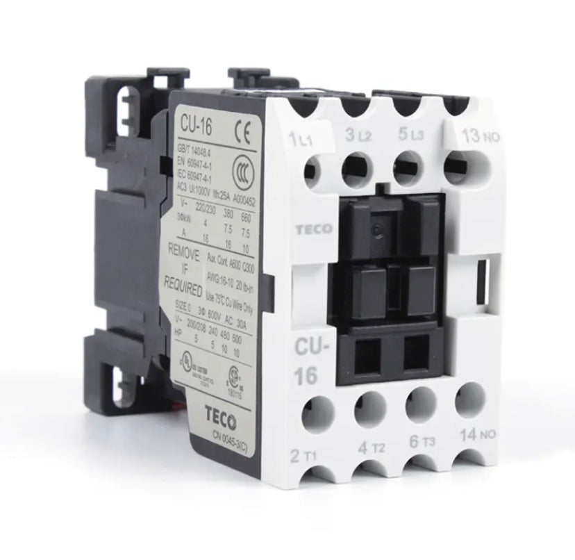 TECO Taian CN AC Contactor CU-11/16/18/23/27/32R/38/40/50/65/80/90 220V 380V 24V 36V 48V 110V