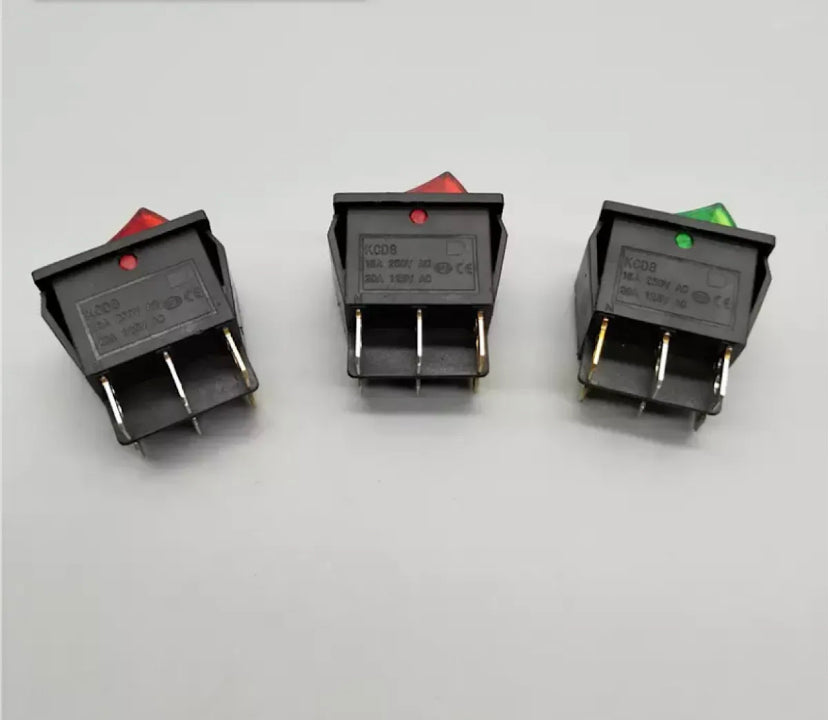 1PCS KCD8 6PIN 16A 250V 20A 125V Double Light Switch Rocker Switch Waterproof ON-OFF KCD6 Boat Power Switch